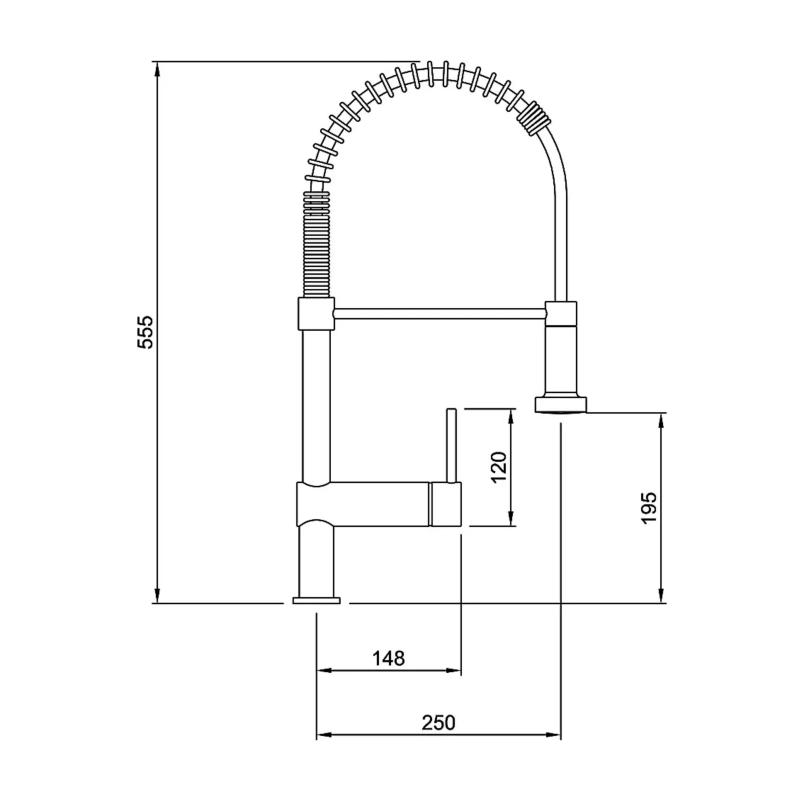 Grifería Cocina Monocomando Extensible Peirano Cuina Black 20-140N