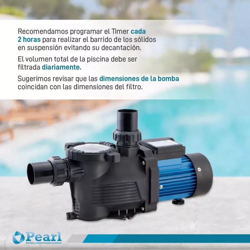 Bomba Piscina Electrobomba Autocebante Pearl Mini Pool 33m 40.000 Lts 0.33