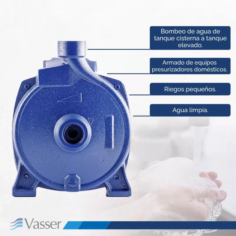 Bomba Centrífuga QC75 Vasser 0.75HP 19Mts 50 l/min