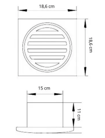 Extractor de aire para baño TST modelo CP6 6" pulgadas
