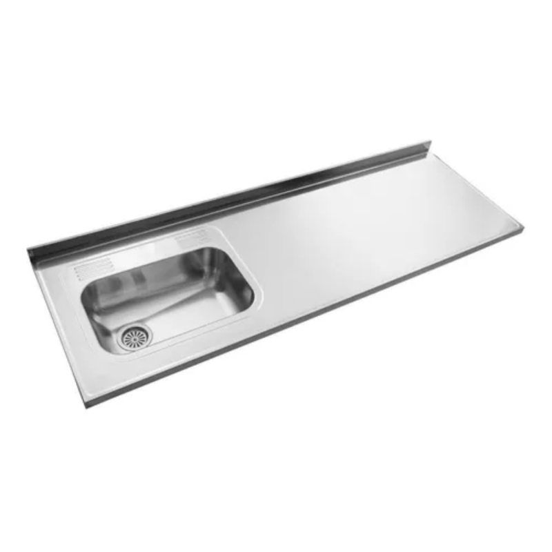 Mesada Acero Inox Johnson 180 Con Bacha Zz52 Lado Izquierdo