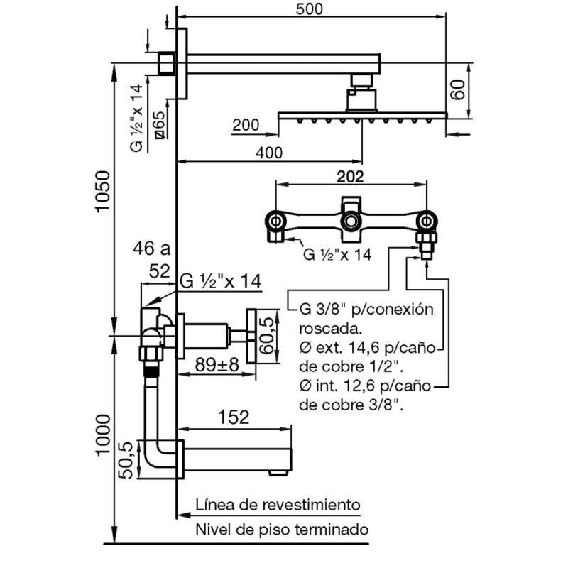 Grifería Ducha Con Transferencia Fv Dominic 0103R/85  Cr Cromo