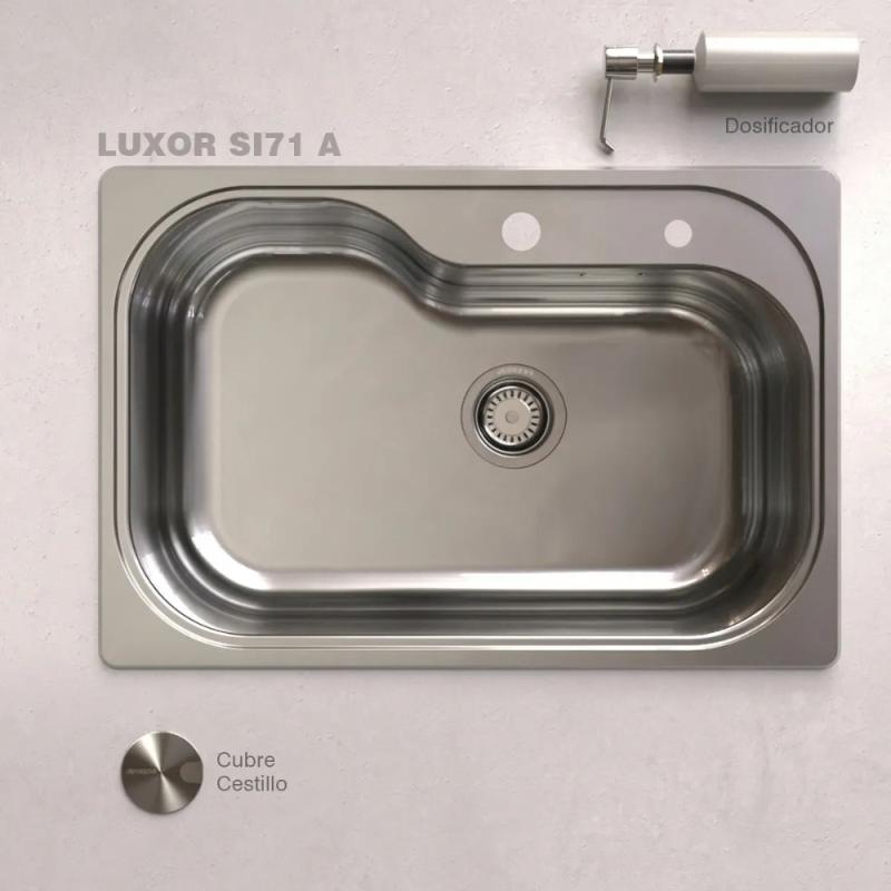 Kit Bacha De Cocina Johnson Acero Luxor Si71 + Accesorios