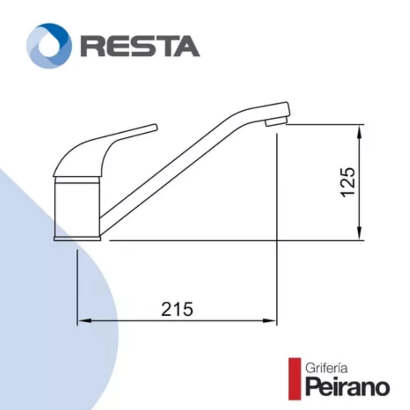 Griferia Monocomando Cocina Mesada Peirano Renacer 20-102