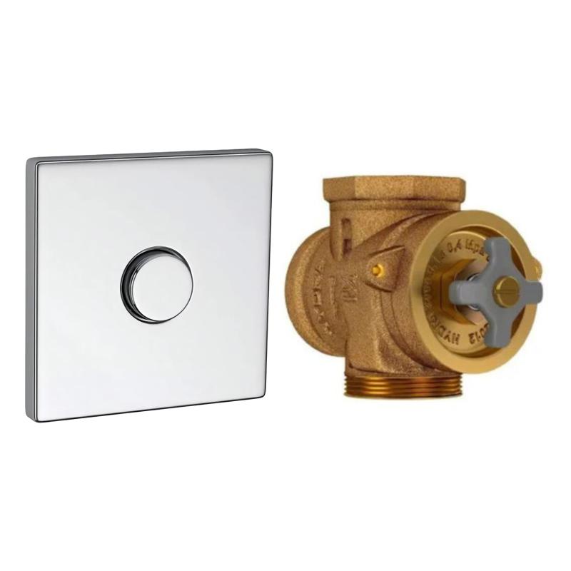 Válvula + Tecla Descarga Inodoro Hydra Plus Cromo Aqualaf 51005