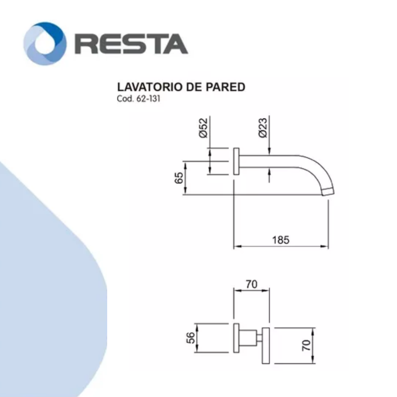 Grifería Lavatorio De Pared Peirano Mallorca 62-131