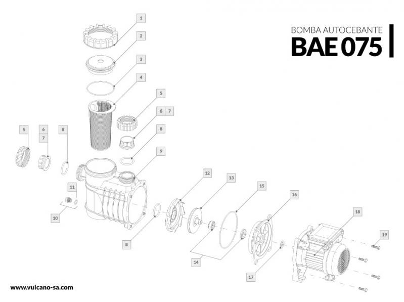 Bomba autocebante BAE 075 Vulcano Cód 106011