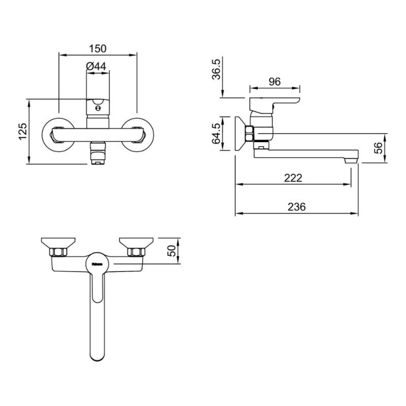 Grifería Moncomando De Cocina Pared Peirano Adra 54-203 Cromo
