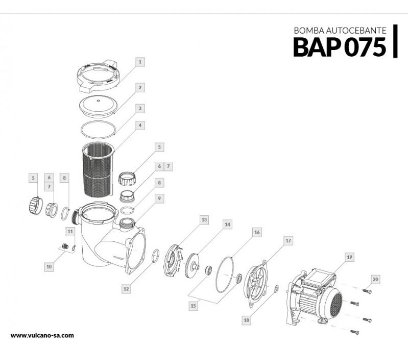 Bomba autocebante BAP 075 Vulcano Cód 106122