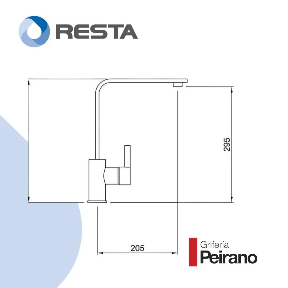 Grifería Para Cocina Monocomando Cocina Peirano Toledo 20-150
