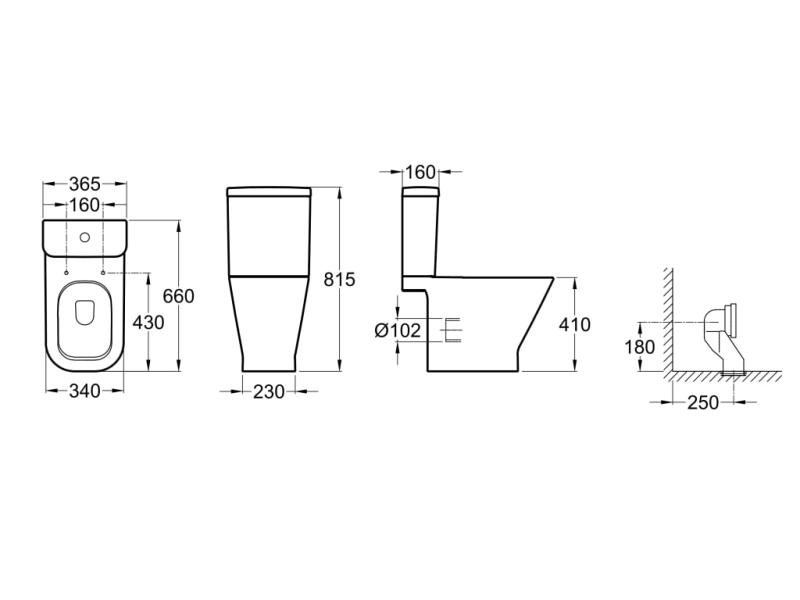 Inodoro largo con salida dual Roca The Gap Blanco