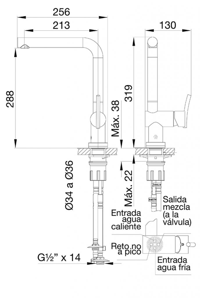 Grifería Monocomando Cocina Fv Libby Táctil 0411.04/39E CR Cromo