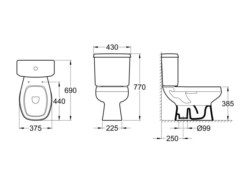 Inodoro Largo Roca Monaco Blanco