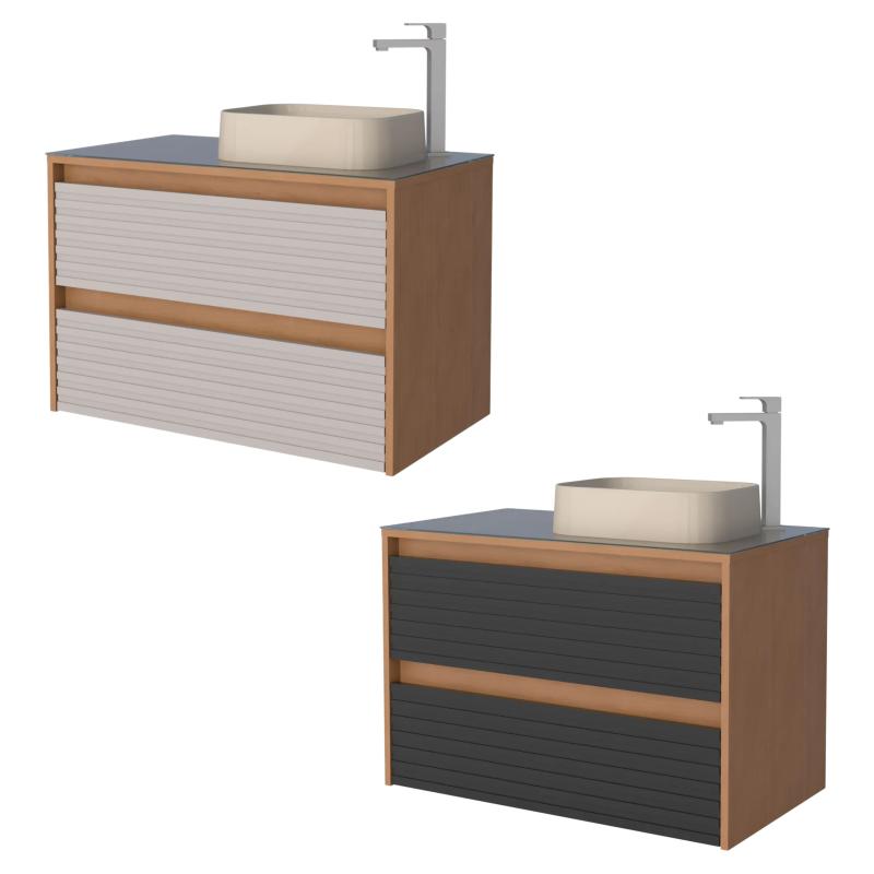 Vanitory Mueble De Colgar Con Vidrio Templado Cozimax Osaka