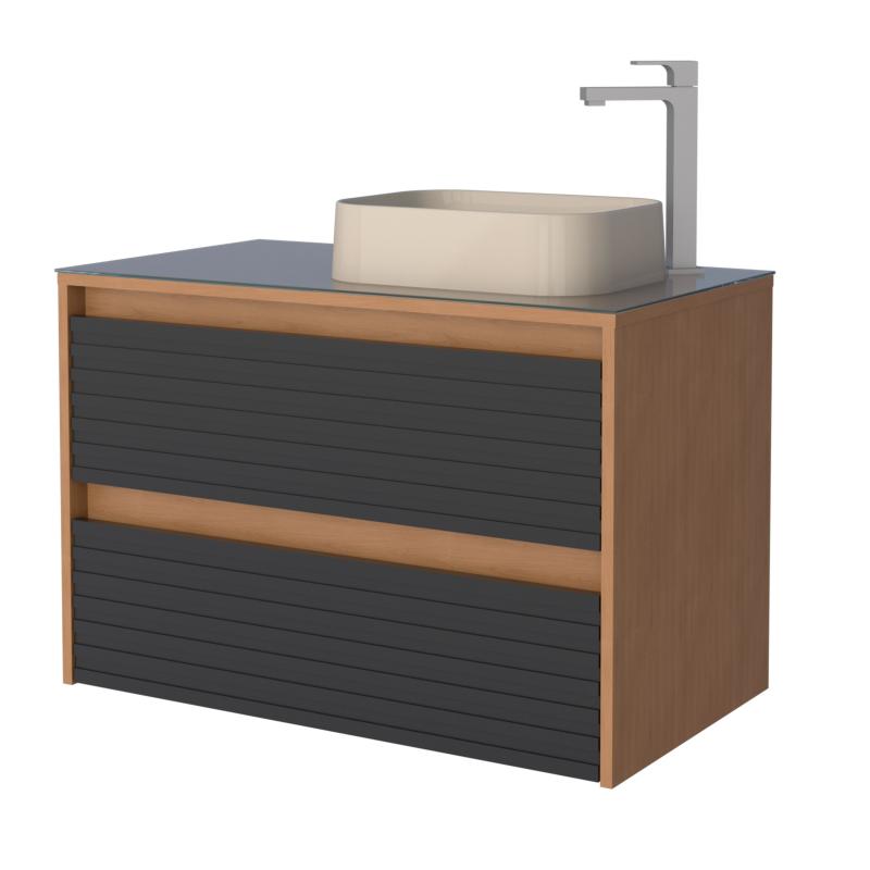 Vanitory Mueble De Colgar Con Vidrio Templado Cozimax Osaka