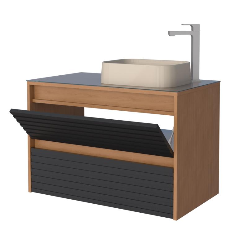 Vanitory Mueble De Colgar Con Vidrio Templado Cozimax Osaka