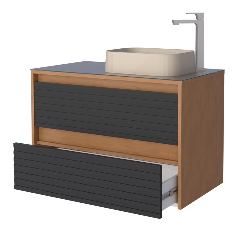 Vanitory Mueble De Colgar Con Vidrio Templado Cozimax Osaka