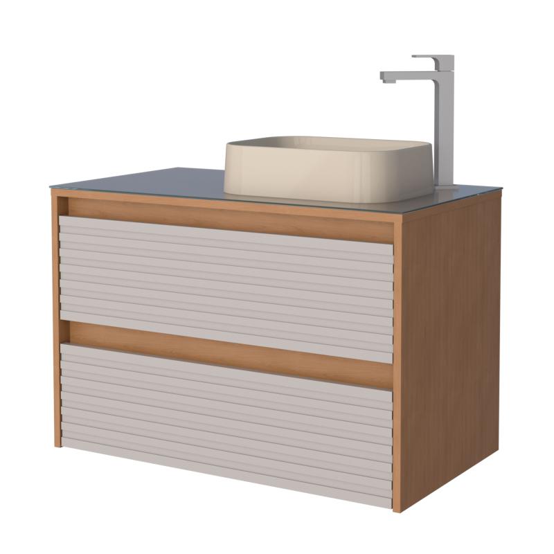 Vanitory Mueble De Colgar Con Vidrio Templado Cozimax Osaka