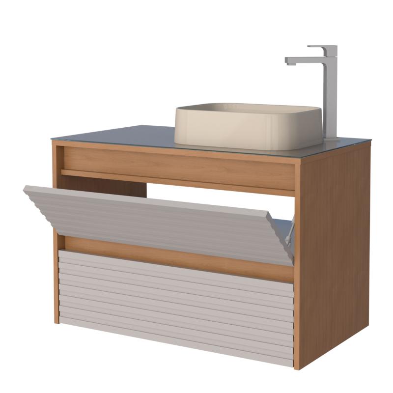 Vanitory Mueble De Colgar Con Vidrio Templado Cozimax Osaka