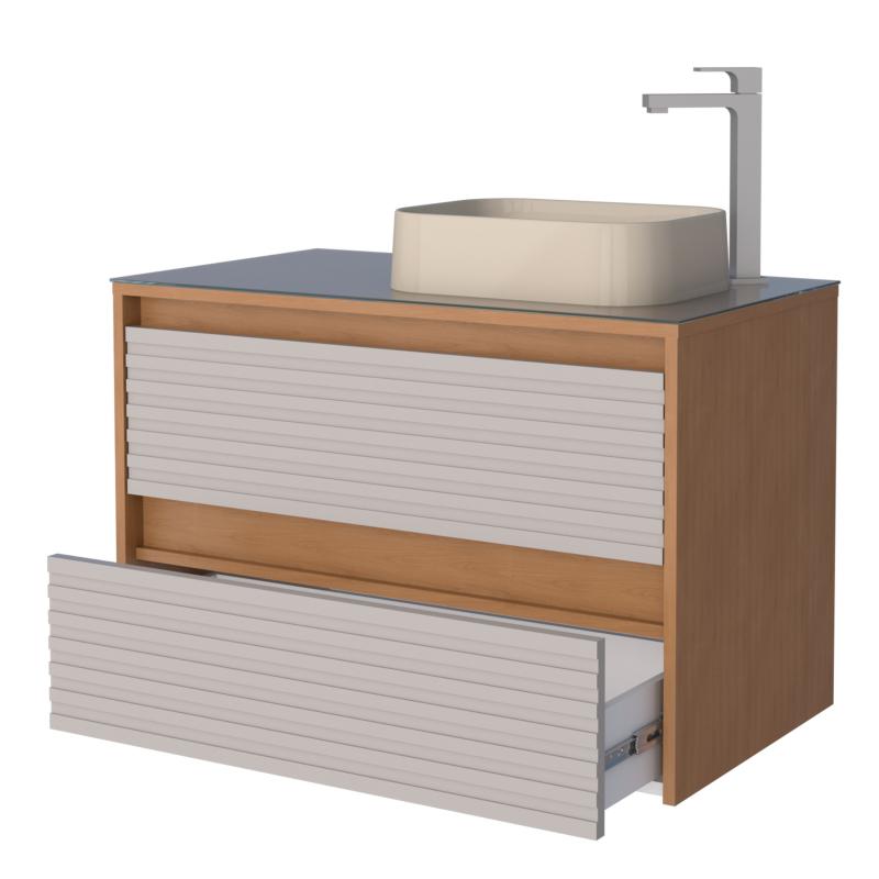 Vanitory Mueble De Colgar Con Vidrio Templado Cozimax Osaka