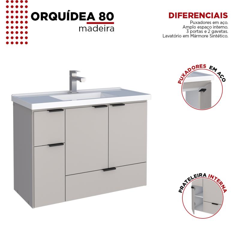 Vanitory Mueble Colgante Beige Cozimax Orquidea 80 Z102216