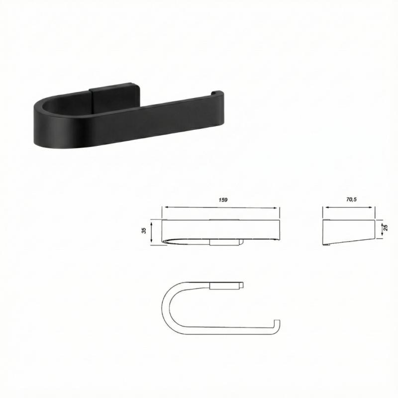 Combo Kit 5 Accesorios De Baño Fv Linea Armonia 0179.05/M8 Negro Mate
