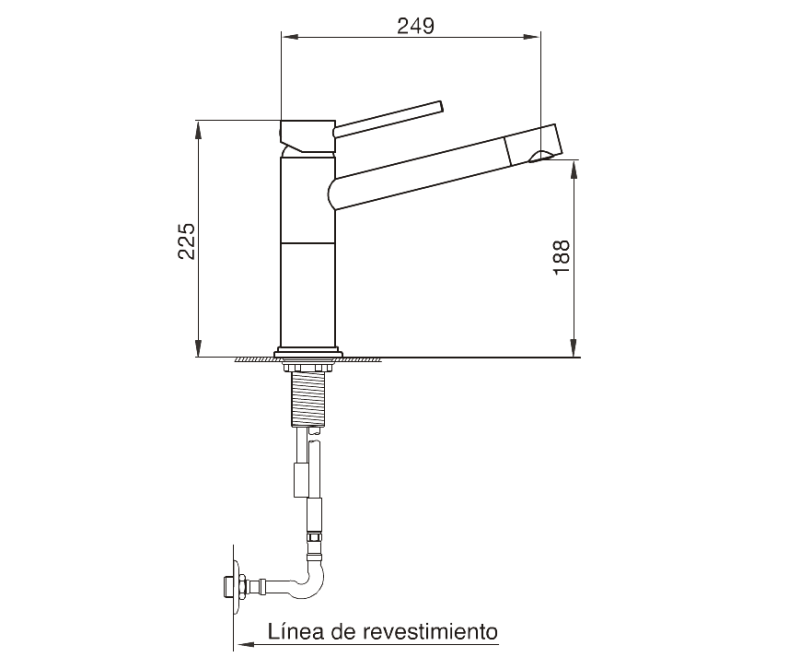 Grifería Monocomando Cocina Fv Temple 0411/87 CR Cromo