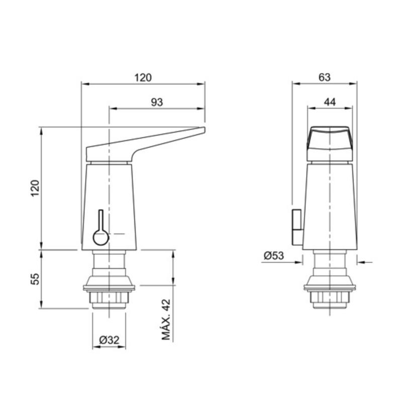 Grifería Bidet Monocomando Peirano Linea Wave Black 70-168N