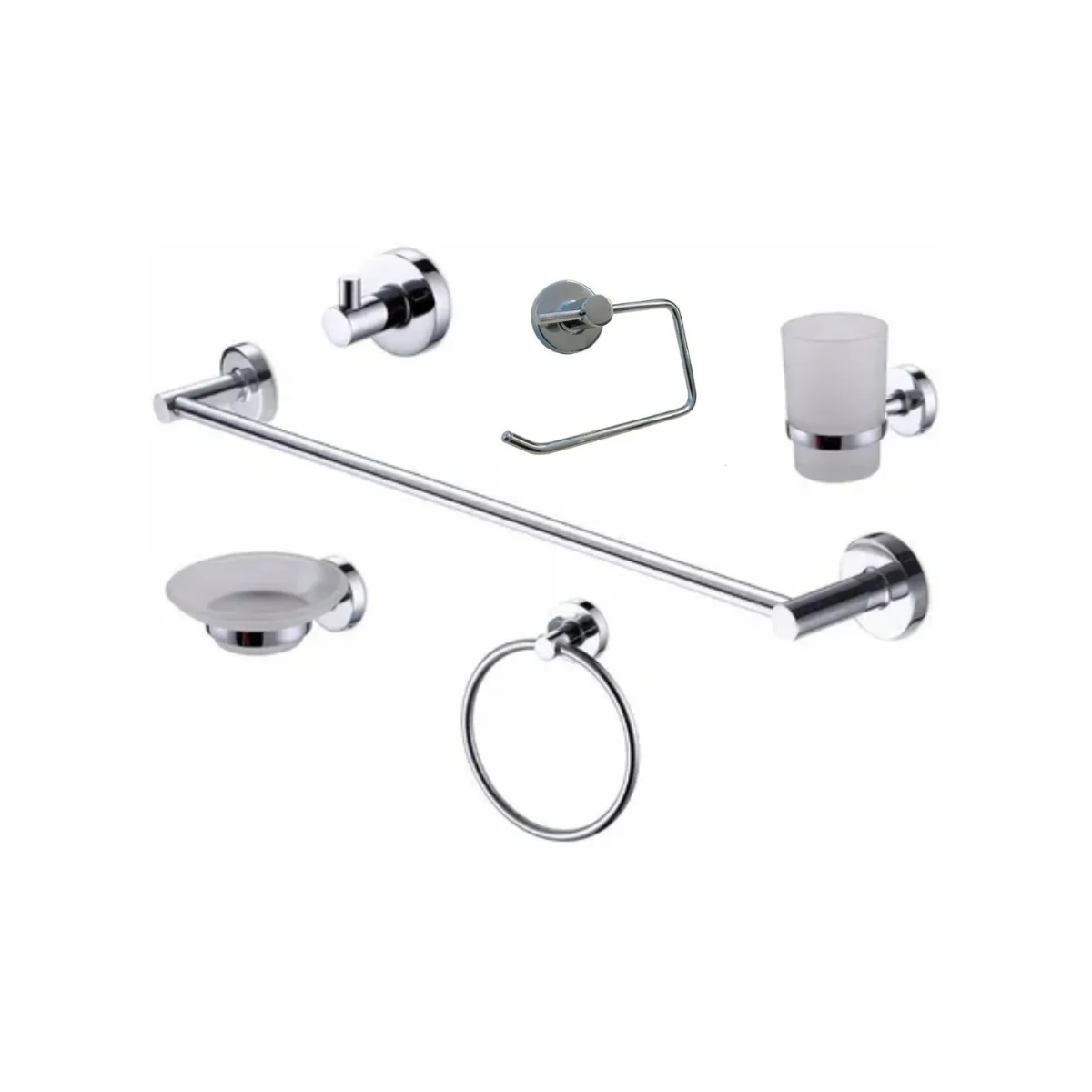 Kit Accesorios 6 Piezas Peirano 12000 Cromado