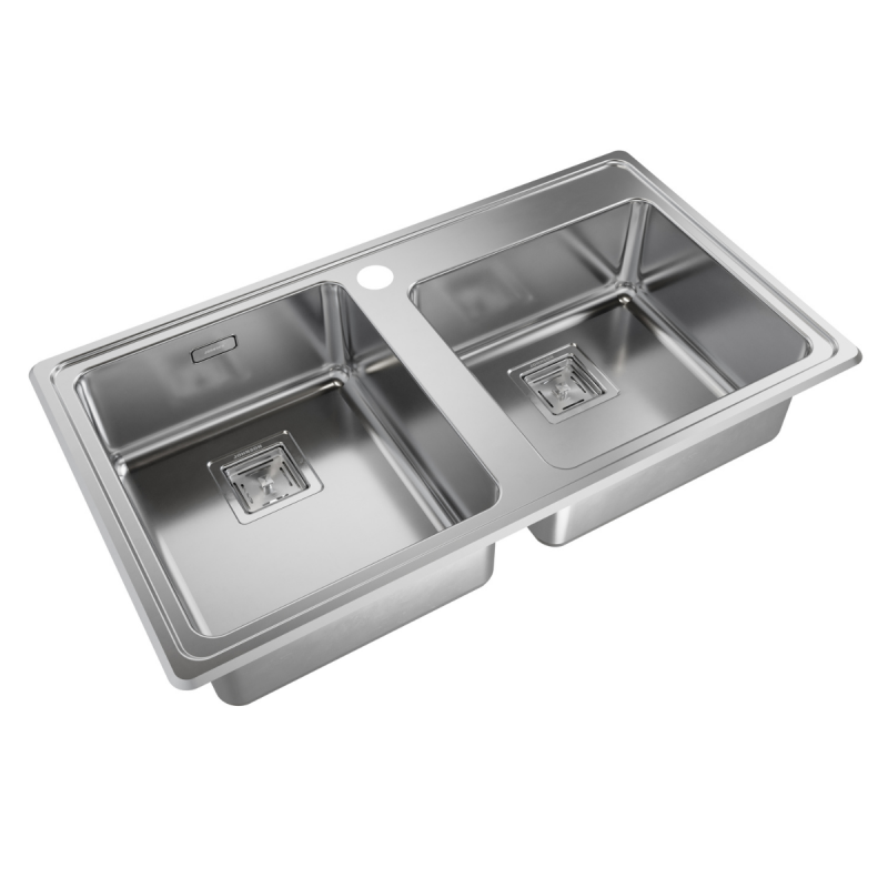 Bacha Pileta Doble Cocina Acero Inoxidable Johnson Q085 A