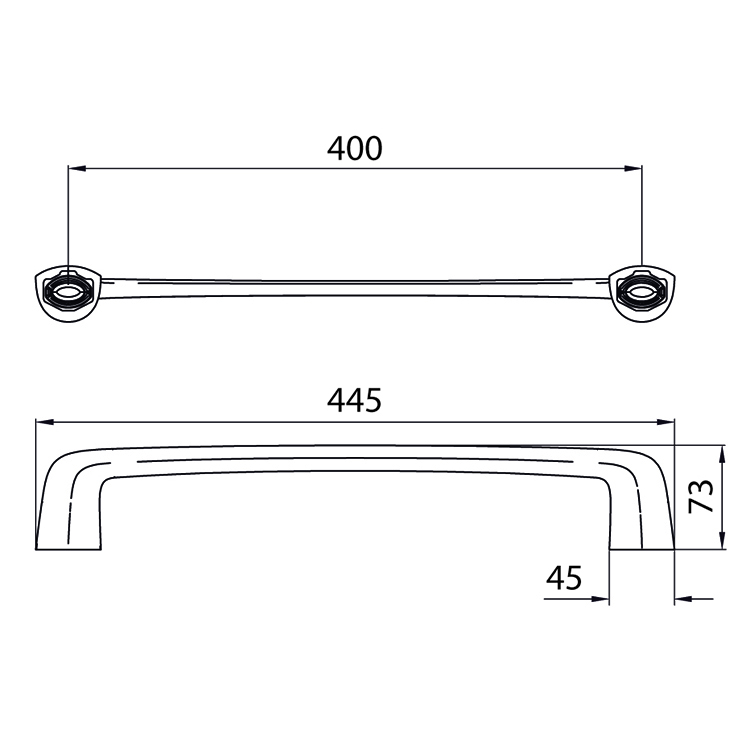 Toallero Largo  Accesorio Baño Fv Epuyen 0164/L2 CR Cromo