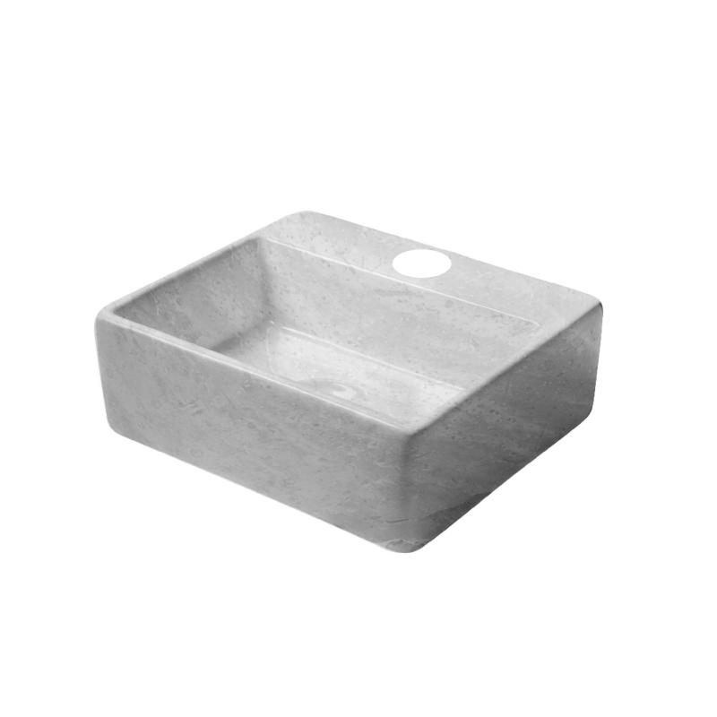 Bacha Apoyo Chica Cuadrada Marmolada Gris Ideal 10032