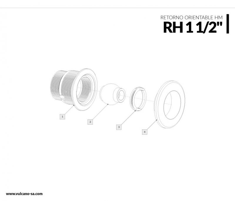 Retorno aro blanco RH 1 1/2" para Hormigón Vulcano Cód 117003