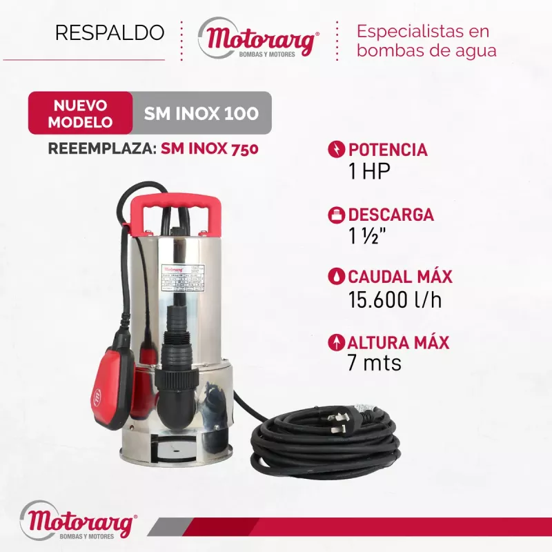 Bomba Sumergible Desagote Motorarg SM Inox 100