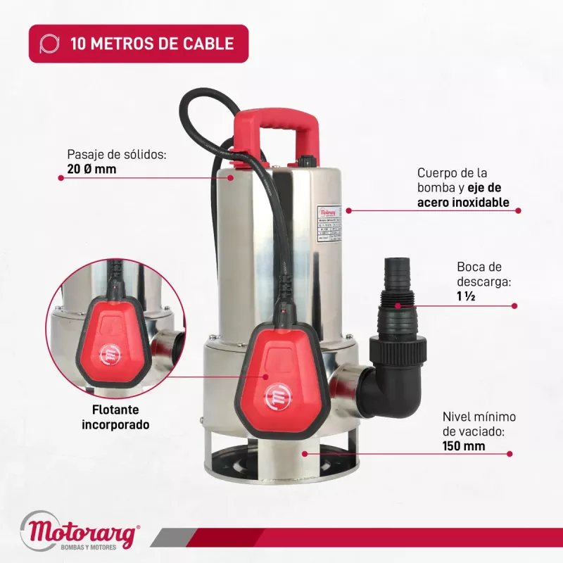 Bomba Sumergible Desagote Motorarg SM Inox 100