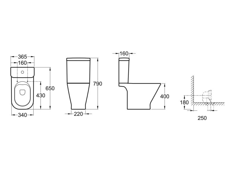 Depósito de doble descarga 4,5/3L Rimless Roca the Gap