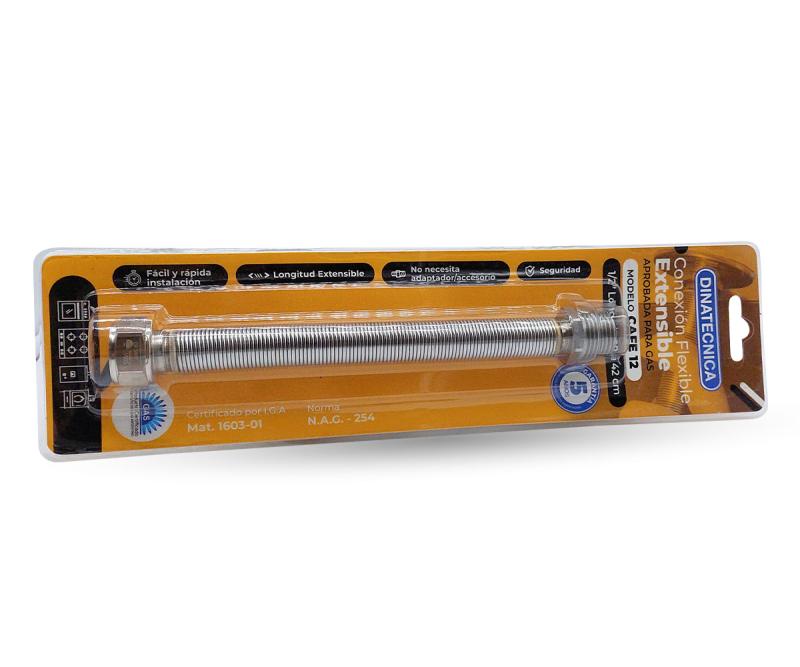 Flexible Extensible Aprobado Gas 1/2"  20 a 42 Cm (CAFE 12-20/42)