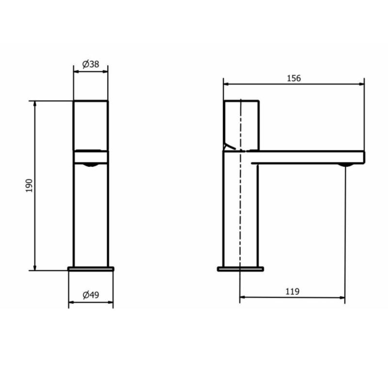 Grifería Lavatorio Bajo Piazza Lounge Cromo 10700