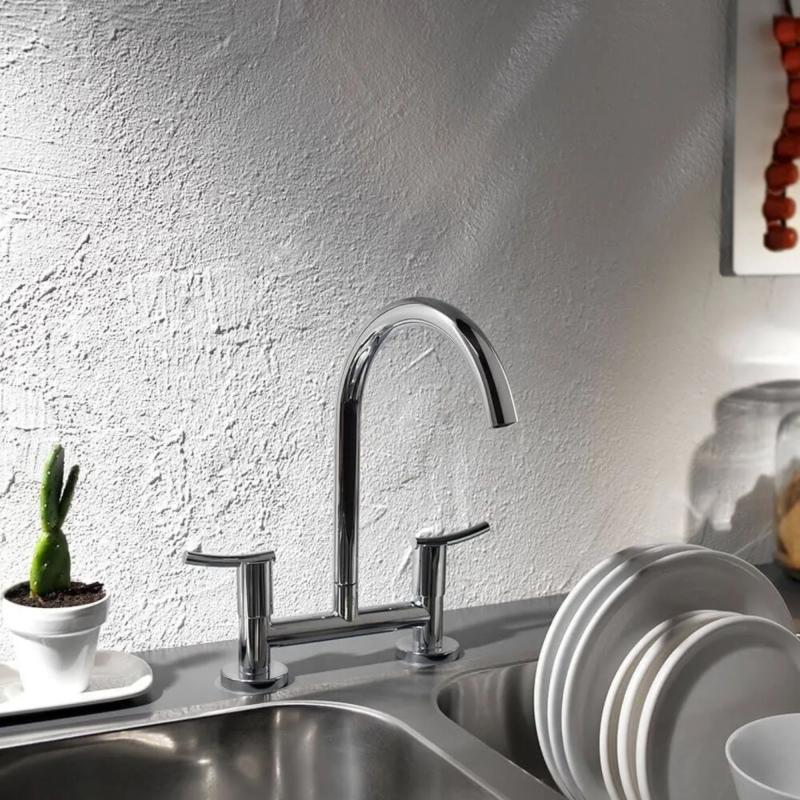 Grifería Mesada Cocina Pico Alto Movil Fv Libby 428/39 Cromo