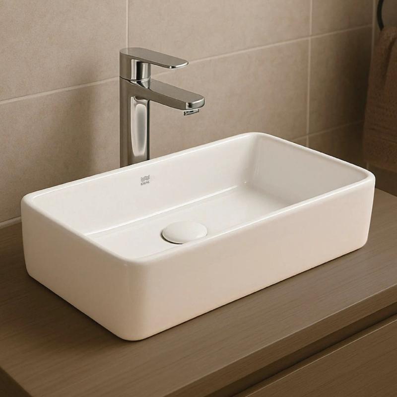 Bacha De Apoyo Rectangular Chica Ideal Moroti Blanco 10055