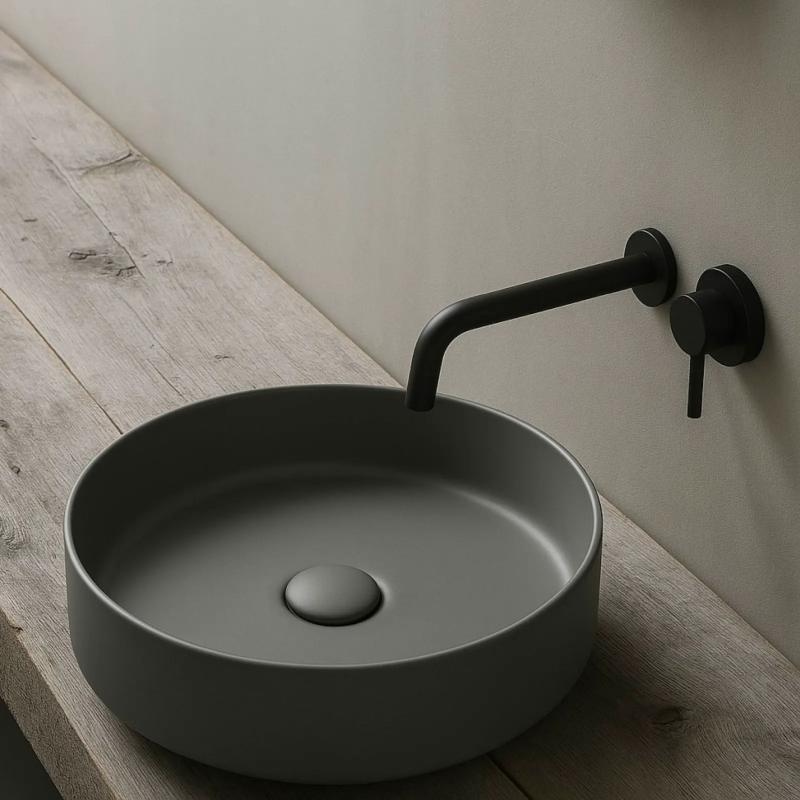 Bacha De Apoyo Redonda Chica Ideal Gris Mate 10084