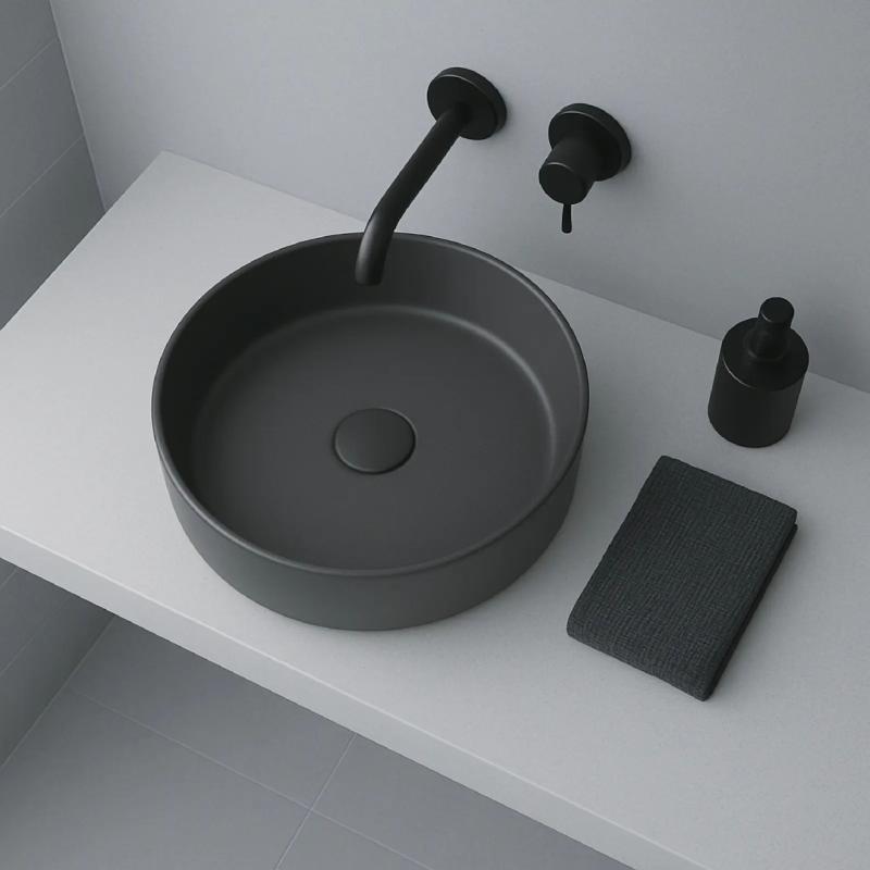 Bacha De Apoyo Redonda Chica Ideal Gris Mate 10084