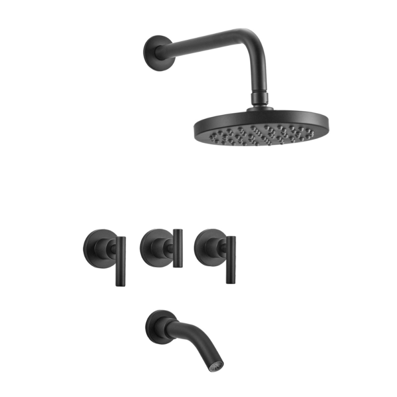 Grifería Ducha Embutir Peirano Adra Black 80-166N