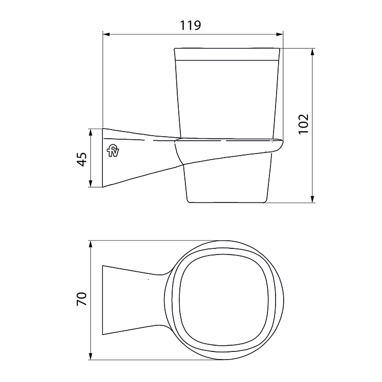 Porta Cepillos Accesorio Baño Fv Epuyen 0169/L2 NG Negro