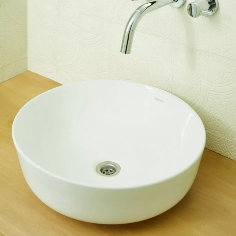 Bacha Apoyar Circular Para Baño Blanco Peirano BCH06