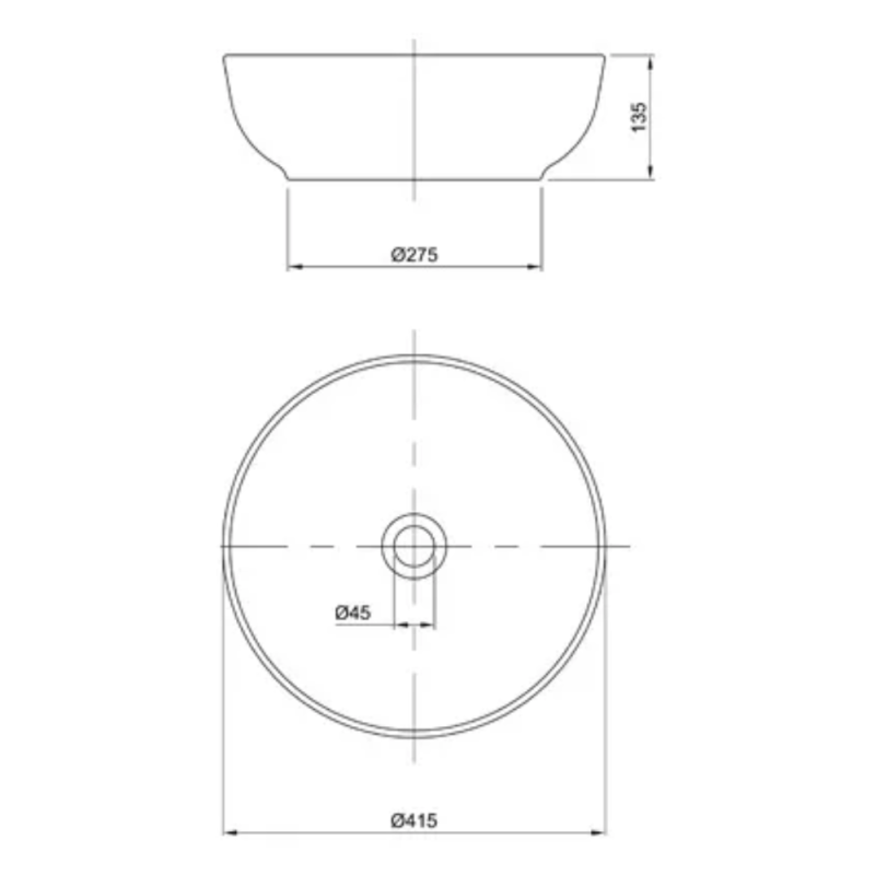 Bacha Apoyar Circular Para Baño Blanco Peirano BCH06