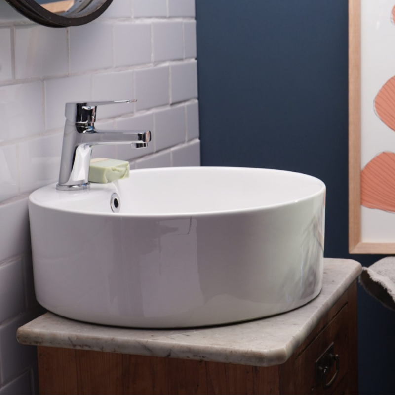 Bacha Apoyar Circular 1 Aguero Para Baño Blanco  Peirano BCH02