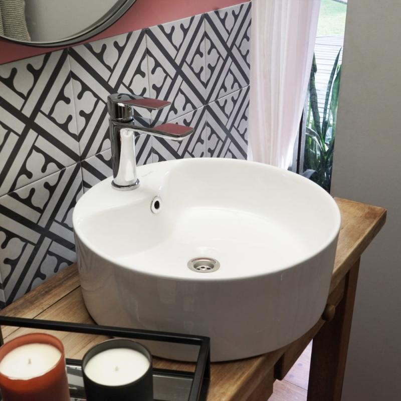 Bacha Apoyar Circular 1 Aguero Para Baño Blanco  Peirano BCH02