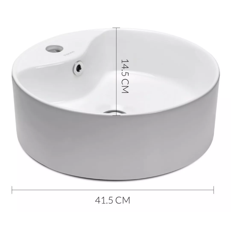 Bacha Apoyar Circular 1 Aguero Para Baño Blanco  Peirano BCH02