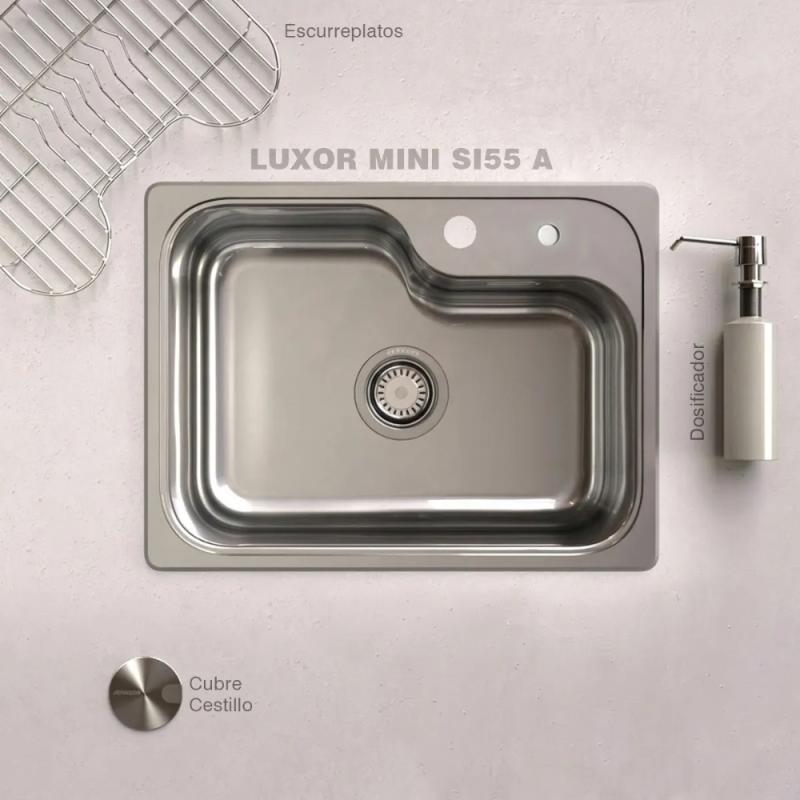 Kit Bacha De Cocina Johnson Acero Luxor Si55 + Accesorios